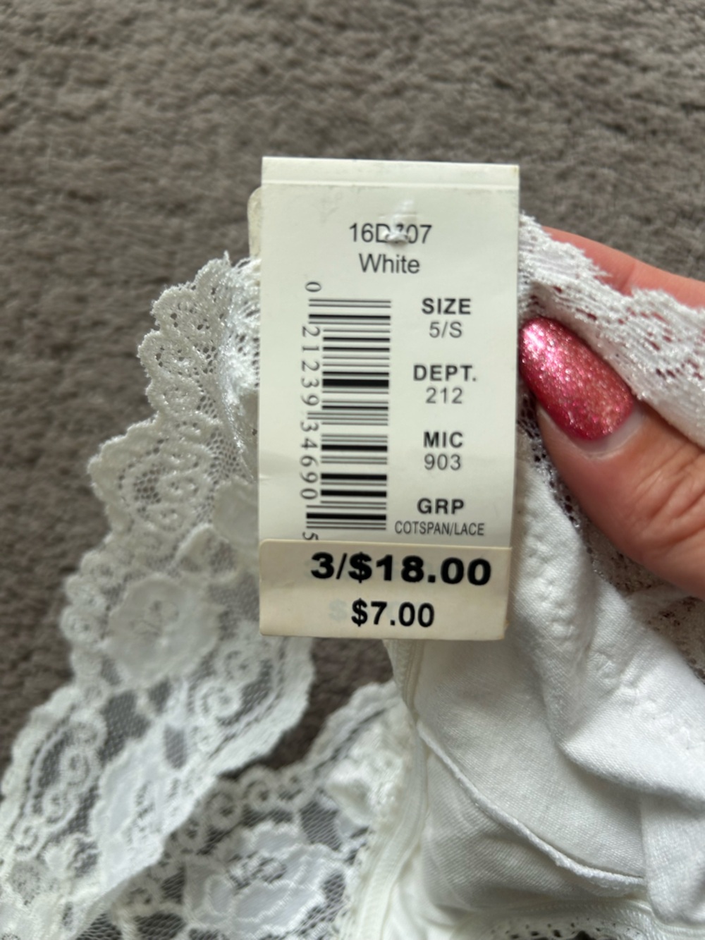 Eyeshadow Cream Lace V-Waist Thong - Picture 6 of 7